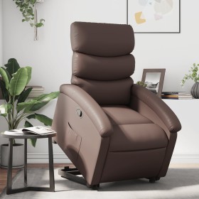 Sillón reclinable elevable cuero sintético marrón de , Sillones - Ref: Foro24-3204042, Precio: 260,99 €, Descuento: %