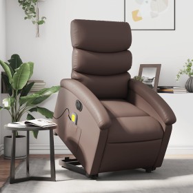 Sillón de masaje elevable eléctrico cuero sintético marrón de , Sillones - Ref: Foro24-3204063, Precio: 309,99 €, Descuento: %