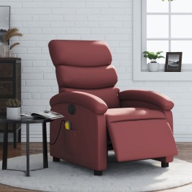 Sillón de masaje reclinable de cuero artificial rojo tinto de , Sillones - Ref: Foro24-3204037, Precio: 248,76 €, Descuento: %