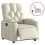 Sillón reclinable eléctrico de cuero sintético crema de , Sillones - Ref: Foro24-3204759, Precio: 263,14 €, Descuento: %