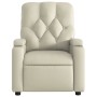 Sillón reclinable eléctrico de cuero sintético crema de , Sillones - Ref: Foro24-3204759, Precio: 263,14 €, Descuento: %