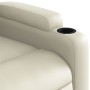 Sillón reclinable eléctrico de cuero sintético crema de , Sillones - Ref: Foro24-3204759, Precio: 263,14 €, Descuento: %