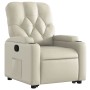 Sillón reclinable elevable cuero artificial color crema de , Sillones - Ref: Foro24-3204773, Precio: 283,37 €, Descuento: %