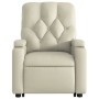 Sillón reclinable elevable cuero artificial color crema de , Sillones - Ref: Foro24-3204773, Precio: 283,37 €, Descuento: %