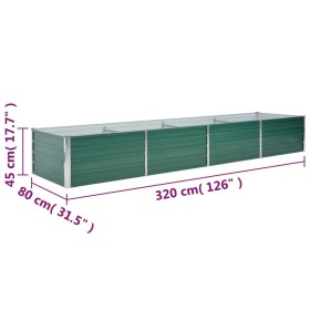 Galvanized green steel garden bed 320x80x45 cm by vidaXL, Pots and planters - Ref: Foro24-44847, Price: 64,13 €, Discount: %