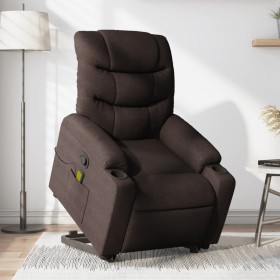 Silla de masaje reclinable de pie de tela marrón oscuro de , Sillones - Ref: Foro24-3206659, Precio: 337,99 €, Descuento: %