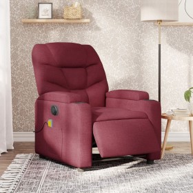 Sillón de masaje reclinable eléctrico tela rojo tinto de , Sillones - Ref: Foro24-3204587, Precio: 237,99 €, Descuento: %