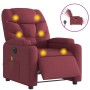 Electric reclining massage armchair in burgundy fabric by , Armchairs - Ref: Foro24-3204587, Price: 276,30 €, Discount: %