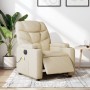 Sillón reclinable de masaje eléctrico tela color crema de , Sillones - Ref: Foro24-3204593, Precio: 286,42 €, Descuento: %