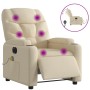 Electric massage recliner chair in cream-colored fabric by , Armchairs - Ref: Foro24-3204593, Price: 276,00 €, Discount: %