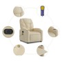 Sillón reclinable de masaje eléctrico tela color crema de , Sillones - Ref: Foro24-3204593, Precio: 237,99 €, Descuento: %