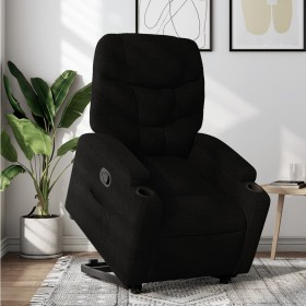 Sillón reclinable elevable tela negro de , Sillones - Ref: Foro24-3204598, Precio: 281,99 €, Descuento: %