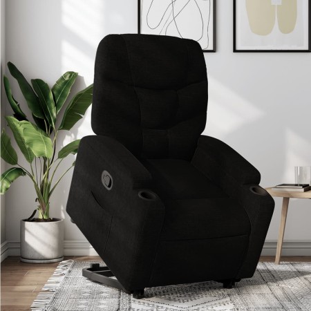 Sillón reclinable elevable tela negro de , Sillones - Ref: Foro24-3204598, Precio: 286,99 €, Descuento: %