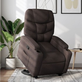 Sillón reclinable elevable tela marrón oscuro de , Sillones - Ref: Foro24-3204601, Precio: 268,38 €, Descuento: %