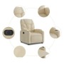 Sillón eléctrico reclinable elevable de tela color crema de , Sillones - Ref: Foro24-3204629, Precio: 308,99 €, Descuento: %