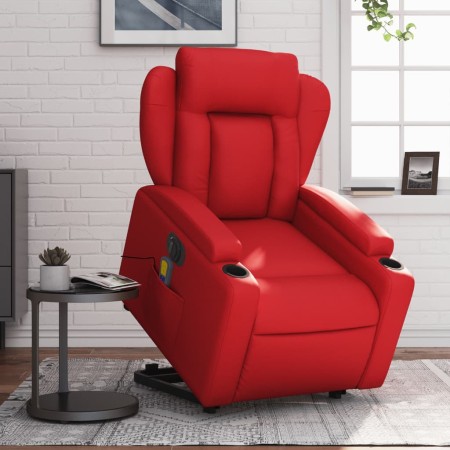 Sillón de majaje elevable eléctrico cuero artificial rojo de , Sillones - Ref: Foro24-3204570, Precio: 343,34 €, Descuento: %