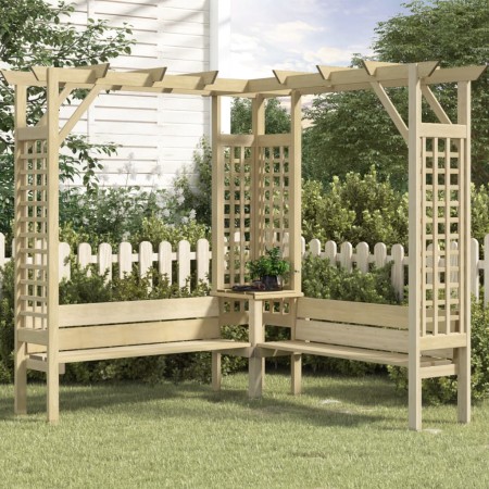 Corner pergola with impregnated pine wood bench by vidaXL, Pergolas, arches and garden trellises - Ref: Foro24-44950, Price: ...