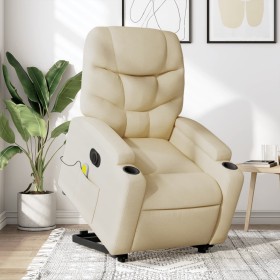 Sillón de masaje eléctrico reclinable elevable tela crema de , Sillones - Ref: Foro24-3204641, Precio: 299,99 €, Descuento: %