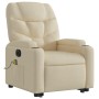 Liftable reclining electric massage chair cream fabric by , Armchairs - Ref: Foro24-3204641, Price: 332,70 €, Discount: %