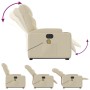 Liftable reclining electric massage chair cream fabric by , Armchairs - Ref: Foro24-3204641, Price: 332,70 €, Discount: %