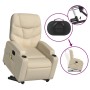 Liftable reclining electric massage chair cream fabric by , Armchairs - Ref: Foro24-3204641, Price: 332,70 €, Discount: %