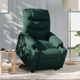 Sillón masaje eléctrico reclinable elevable tela verde oscuro de , Sillones - Ref: Foro24-3206678, Precio: 332,99 €, Descuent...