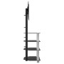 Corner TV cabinet 4 levels for 32-70 inches black silver by , TV Furniture - Ref: Foro24-358182, Price: 108,73 €, Discount: %