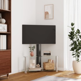 Mueble TV esquina 2 niveles para 32-70 pulgadas negro plateado de , Muebles TV - Ref: Foro24-358168, Precio: 79,07 €, Descuen...