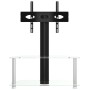 Corner TV cabinet 2 levels for 32-70 inches black silver by , TV Furniture - Ref: Foro24-358168, Price: 79,18 €, Discount: %