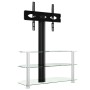 Corner TV cabinet 3 levels for 32-70 inches black silver by , TV Furniture - Ref: Foro24-358177, Price: 93,71 €, Discount: %