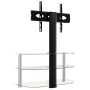 Corner TV cabinet 3 levels for 32-70 inches black silver by , TV Furniture - Ref: Foro24-358177, Price: 93,71 €, Discount: %