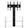 Corner TV cabinet 3 levels for 32-70 inches black silver by , TV Furniture - Ref: Foro24-358177, Price: 93,71 €, Discount: %