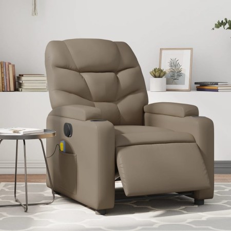 Cappuccino Synthetic Leather Electric Massage Recliner by , Armchairs - Ref: Foro24-3204657, Price: 292,89 €, Discount: %