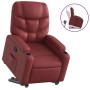 Sillón reclinable elevable cuero artificial rojo tinto de , Sillones - Ref: Foro24-3204662, Precio: 288,17 €, Descuento: %