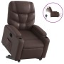 Sillón reclinable elevable eléctrico de cuero sintético marrón de , Sillones - Ref: Foro24-3204674, Precio: 328,36 €, Descuen...