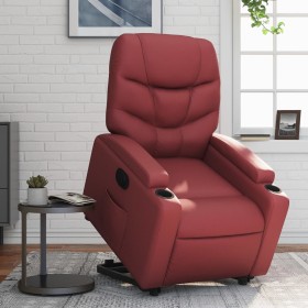 Sillón elevable eléctrico cuero artificial rojo tinto de , Sillones - Ref: Foro24-3204676, Precio: 328,53 €, Descuento: %