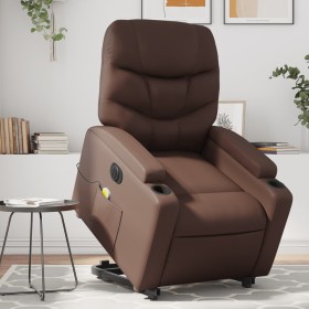 Brown synthetic leather electric lift massage chair by , Armchairs - Ref: Foro24-3204681, Price: 350,66 €, Discount: %