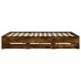 Smoked oak engineered wood bed with drawers 200x200 cm by , Beds and slatted bases - Ref: Foro24-3207249, Price: 219,81 €, Di...