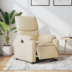 Sillón reclinable eléctrico de tela crema de , Sillones - Ref: Foro24-3204809, Precio: 240,99 €, Descuento: %