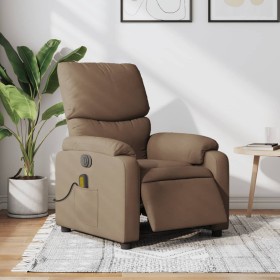 Electric massage recliner brown fabric by , Armchairs - Ref: Foro24-3204816, Price: 252,33 €, Discount: %