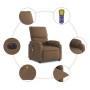 Electric massage recliner brown fabric by , Armchairs - Ref: Foro24-3204816, Price: 252,54 €, Discount: %