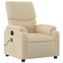 Sillón reclinable de masaje eléctrico tela color crema de , Sillones - Ref: Foro24-3204821, Precio: 266,99 €, Descuento: %