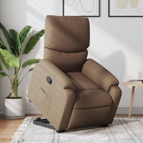 Sillón reclinable elevable de tela marrón de , Sillones - Ref: Foro24-3204828, Precio: 373,99 €, Descuento: %