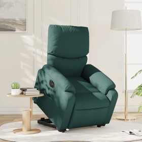 Sillón eléctrico reclinable elevable de tela verde oscuro de , Sillones - Ref: Foro24-3204854, Precio: 305,83 €, Descuento: %