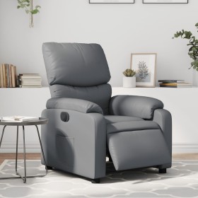 Sillón reclinable eléctrico de cuero sintético gris de , Sillones - Ref: Foro24-3204875, Precio: 254,32 €, Descuento: %