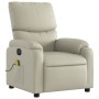 Cream synthetic leather electric reclining massage chair by , Armchairs - Ref: Foro24-3204880, Price: 262,44 €, Discount: %