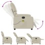 Cream synthetic leather electric reclining massage chair by , Armchairs - Ref: Foro24-3204880, Price: 262,44 €, Discount: %