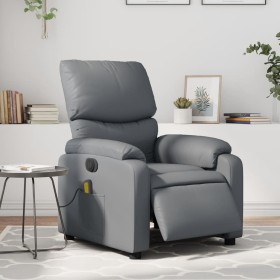 Sillón de masaje reclinable eléctrico cuero sintético gris de , Sillones - Ref: Foro24-3204882, Precio: 251,99 €, Descuento: %