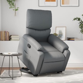 Sillón reclinable elevable cuero artificial gris de , Sillones - Ref: Foro24-3204889, Precio: 277,50 €, Descuento: %