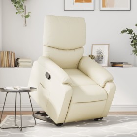 Sillón reclinable de masaje de pie cuero artificial color crema de , Sillones - Ref: Foro24-3204894, Precio: 276,99 €, Descue...